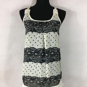 boutique style white and black TUNIC size S/M chic